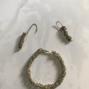 Silver Bracelet and Earrings